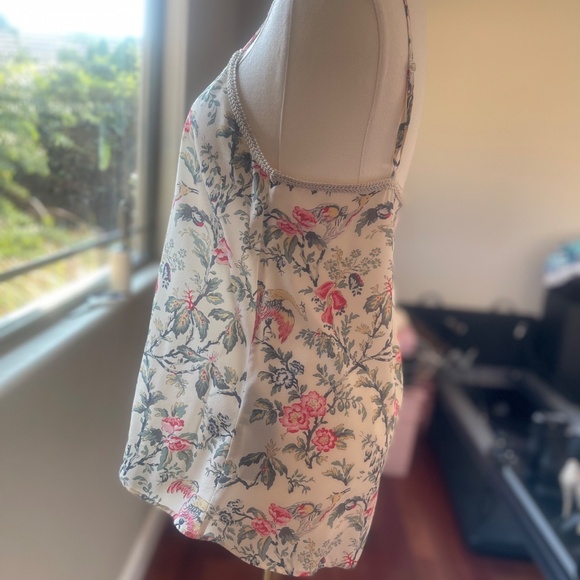 NWOT The Kooples Floral Silk Spaghetti Strap Top Sz Small - Picture 3 of 7